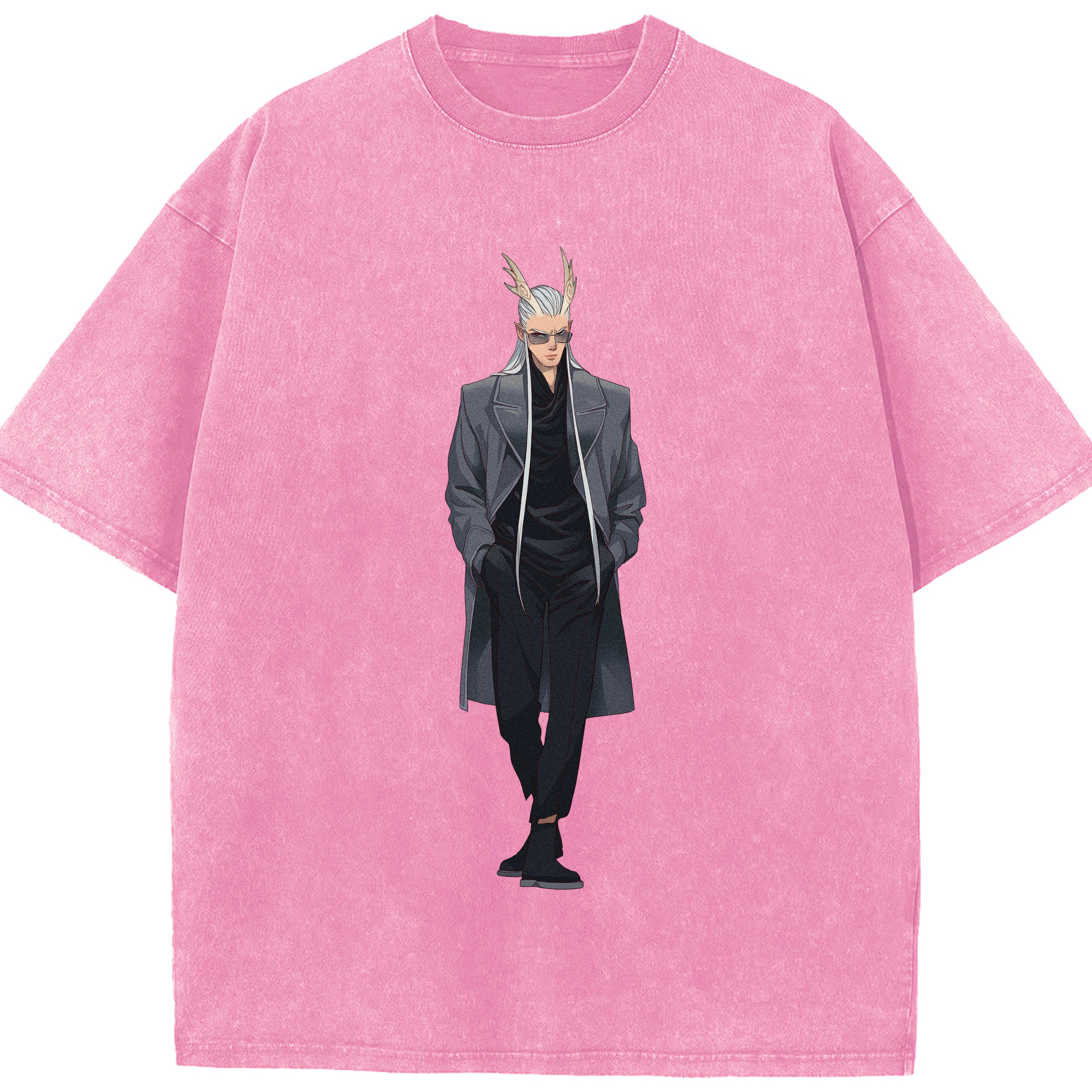 （画像用） Ne Zha 2 ナタ 魔童の大暴れ 綿100% ヴィンテージ風 半袖Tシャツ（フロントプリント）